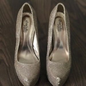 Champagne platform heels